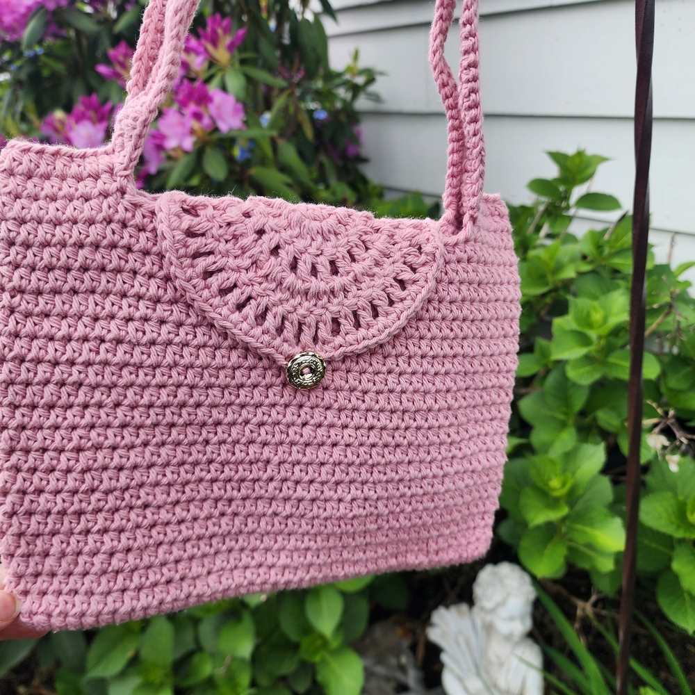 Handcrafted Pink Crochet Bag NWOT